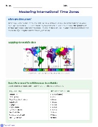 Understanding Time Zones