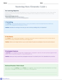 Middle School Literary Analysis Study Guide