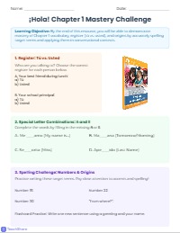 Quizlet: Chapter 1 Vocab and Greetings Review
