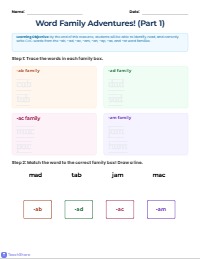 CVC Word Family Practice Adventure