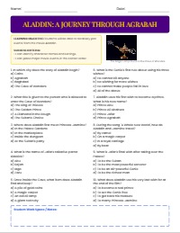 Disney's Aladdin Movie Discovery Worksheet