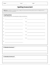 Weekly Spelling and Dictation Assessment