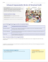 Distinguished Argumentation and Structural Revision Peer Rubric
