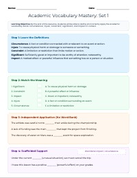 Mastering Academic Vocabulary: Grade 5