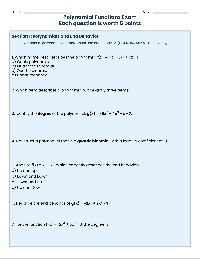 Advanced Algebra Cycle 3 Final Exam - Polynomials