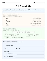 All About Me Activities