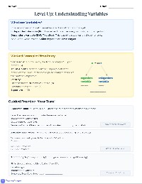 Video Game Variables Adventure