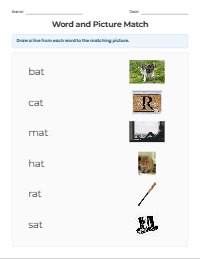 Match the CVC Word to Pictures