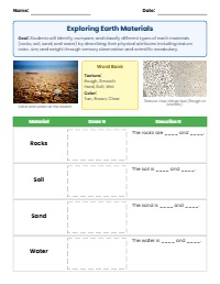 Exploring Earth Materials: A Sensory Discovery