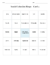 Social Cohesion Bingo Activity