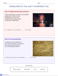 Learning About Our National Holidays