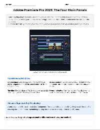 Adobe Premiere Pro Panels Guide