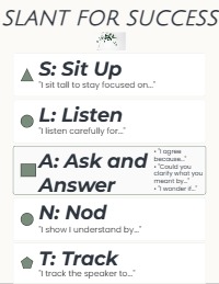 SLANT Engagement Poster for High School