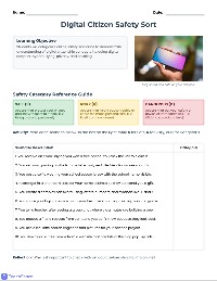 Digital Citizenship Scenario Sort