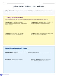 Reflect, Set, Achieve: 7th Grade Success Plan