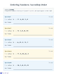 Number Ordering Assessment