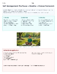 Self-Management Toolkit