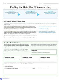 Main Idea and Summary Skills