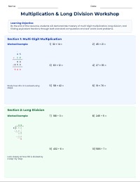 Fourth Grade Math Skills Practice Worksheet