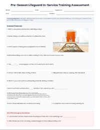 Pre-Season Lifeguard In-Service Training Assessment