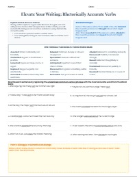 Elevating Prose with Rhetorically Accurate Verbs