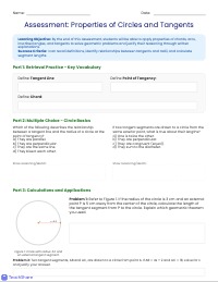 Geometry Unit 7 Circles Assessment