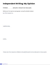 My Opinion About Pets Essay Template