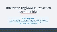 Interstate Highways Impact on Communities