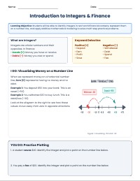 Integers and Financial Problem Solving