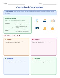 My School, My Choices: PBIS Worksheet