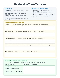 Thesis Statement Analysis Activity