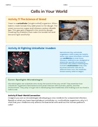 Bell Work: Introduction to Cell Biology