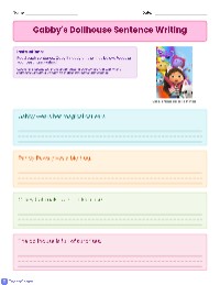 Gabby's Dollhouse Sentence Writing