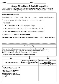Understanding Stage Directions and Social Inequality