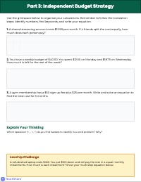 Integrated Literacy and Math Problem Solving