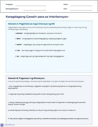 Interbasyong Worksheet: Pag-unawa sa United Nations