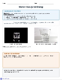 Water: Van Vloeibaar naar Gas