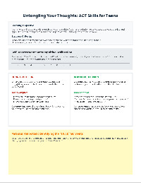 ACT: Acceptance and Cognitive Defusion