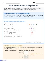 Counting Combinations Worksheet