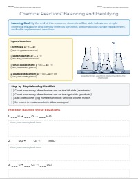 Balancing Chemical Equations and Reaction Types