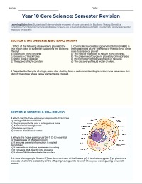 Year 10 Core Science Semester Review