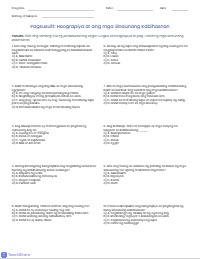 Ang Heograpiya at Sinaunang Kabihasnan: Worksheet