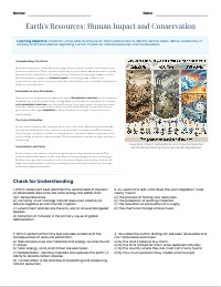 Human Impact on Earth's Natural Resources