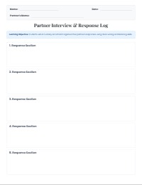 Partner Response Recording Sheet