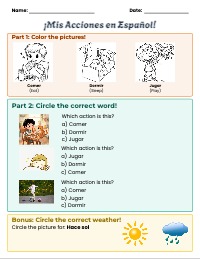 Spanish Verbs and Weather Activities