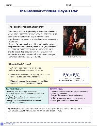 Gas Laws Reading & Practice