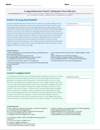 Scholastic Magazine Reading Comprehension Assessment