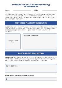 Professional Growth Planning Worksheet
