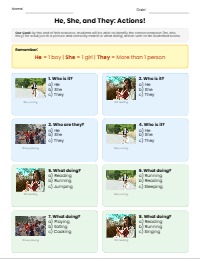 Who and What: Learning Pronouns and Actions