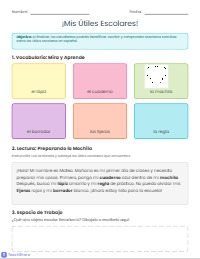 Mis Útiles Escolares: Lectura y Aprendizaje